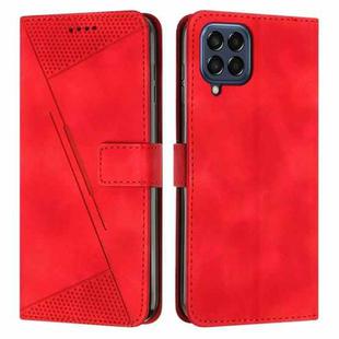 For Samsung Galaxy M33 Dream Triangle Leather Phone Case with Long Lanyard(Red)