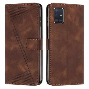 For Samsung Galaxy M51 Dream Triangle Leather Phone Case with Long Lanyard(Brown)