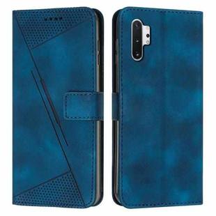 For Samsung Galaxy Note10+ Dream Triangle Leather Phone Case with Long Lanyard(Blue)