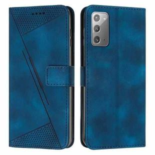 For Samsung Galaxy Note20 Dream Triangle Leather Phone Case with Long Lanyard(Blue)