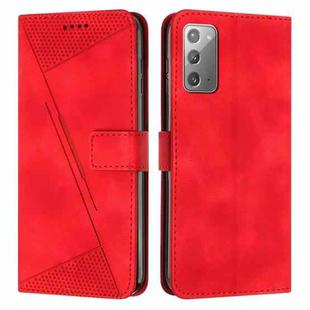 For Samsung Galaxy Note20 Dream Triangle Leather Phone Case with Long Lanyard(Red)