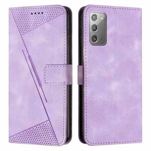 For Samsung Galaxy Note20 Dream Triangle Leather Phone Case with Long Lanyard(Purple)
