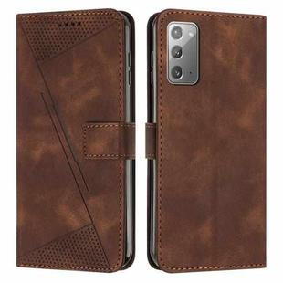 For Samsung Galaxy Note20 Dream Triangle Leather Phone Case with Long Lanyard(Brown)