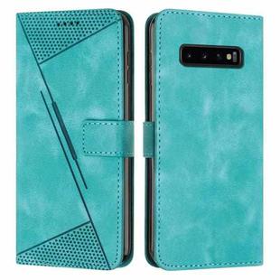 For Samsung Galaxy S10+ Dream Triangle Leather Phone Case with Long Lanyard(Green)