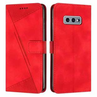 For Samsung Galaxy S10e Dream Triangle Leather Phone Case with Long Lanyard(Red)