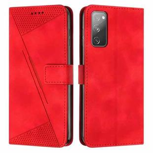 For Samsung Galaxy S20 FE Dream Triangle Leather Phone Case with Long Lanyard(Red)