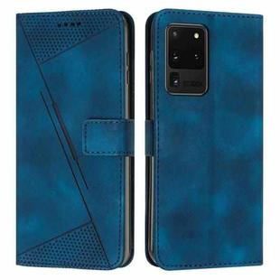 For Samsung Galaxy S20 Ultra Dream Triangle Leather Phone Case with Long Lanyard(Blue)