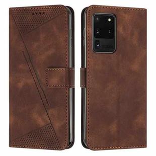 For Samsung Galaxy S20 Ultra Dream Triangle Leather Phone Case with Long Lanyard(Brown)