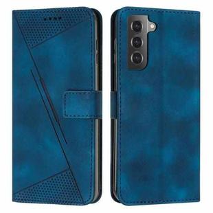 For Samsung Galaxy S21 5G Dream Triangle Leather Phone Case with Long Lanyard(Blue)