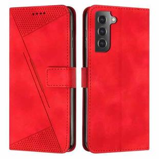 For Samsung Galaxy S21 5G Dream Triangle Leather Phone Case with Long Lanyard(Red)