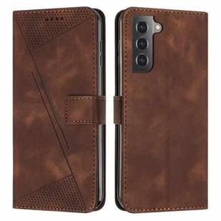 For Samsung Galaxy S21+ 5G Dream Triangle Leather Phone Case with Long Lanyard(Brown)