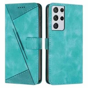 For Samsung Galaxy S21 Ultra 5G Dream Triangle Leather Phone Case with Long Lanyard(Green)