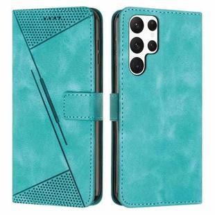 For Samsung Galaxy S22 Ultra 5G Dream Triangle Leather Phone Case with Long Lanyard(Green)