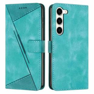 For Samsung Galaxy S23 5G Dream Triangle Leather Phone Case with Long Lanyard(Green)