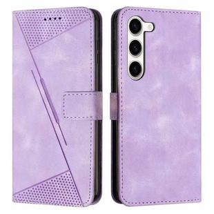 For Samsung Galaxy S23+ 5G Dream Triangle Leather Phone Case with Long Lanyard(Purple)