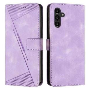 For Samsung Galaxy S23 FE 5G Dream Triangle Leather Phone Case with Long Lanyard(Purple)