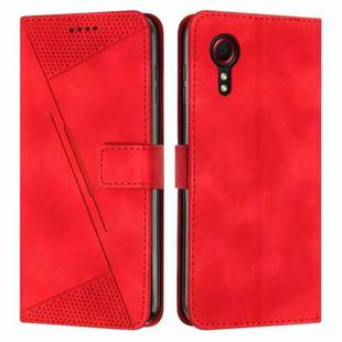 For Samsung Galaxy Xcover 5 Dream Triangle Leather Phone Case with Long Lanyard(Red)