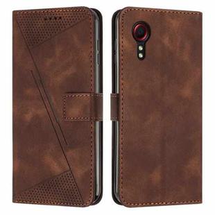 For Samsung Galaxy Xcover 5 Dream Triangle Leather Phone Case with Long Lanyard(Brown)