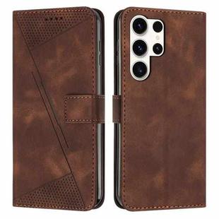 ForSamsung Galaxy S24 Ultra Dream Triangle Leather Phone Case with Long Lanyard(Brown)