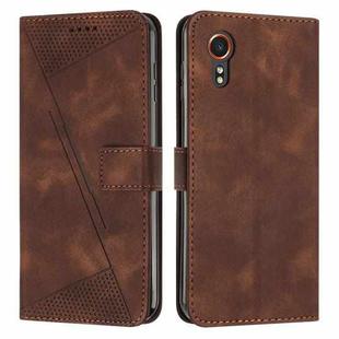 For Samsung Galaxy Xcover7 Dream Triangle Leather Phone Case with Long Lanyard(Brown)