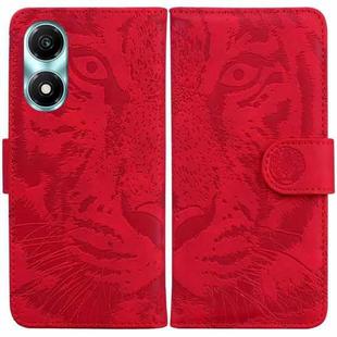 For Honor X5 Plus / Play 40C Tiger Embossing Pattern Flip Leather Phone Case(Red)