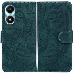 For Honor X5 Plus / Play 40C Tiger Embossing Pattern Flip Leather Phone Case(Green)