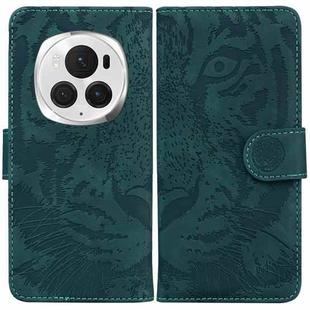 For Honor Magic6 Pro Tiger Embossing Pattern Flip Leather Phone Case(Green)