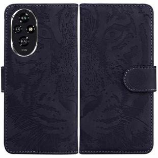 For Honor 200 Tiger Embossing Pattern Flip Leather Phone Case(Black)