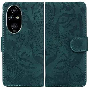 For Honor 200 Pro Tiger Embossing Pattern Flip Leather Phone Case(Green)