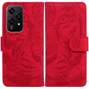 For Honor 200 Lite Global Tiger Embossing Pattern Flip Leather Phone Case(Red)