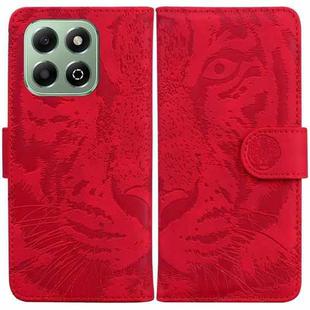 For Honor X6b Tiger Embossing Pattern Flip Leather Phone Case(Red)