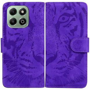 For Honor X6b Tiger Embossing Pattern Flip Leather Phone Case(Purple)