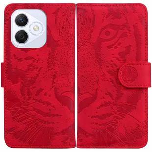 For Honor X60i Tiger Embossing Pattern Flip Leather Phone Case(Red)