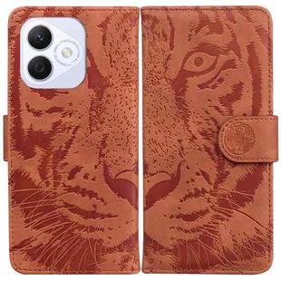 For Honor X60i Tiger Embossing Pattern Flip Leather Phone Case(Brown)