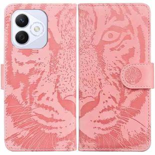 For Honor X60i Tiger Embossing Pattern Flip Leather Phone Case(Pink)