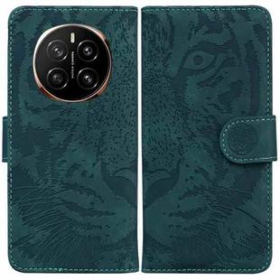 For Honor Magic7 Tiger Embossing Pattern Flip Leather Phone Case(Green)