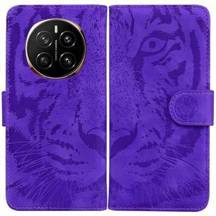 For Honor Magic7 Tiger Embossing Pattern Flip Leather Phone Case(Purple)