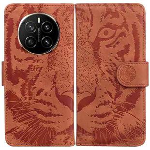 For Honor Magic7 Tiger Embossing Pattern Flip Leather Phone Case(Brown)