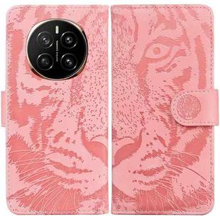 For Honor Magic7 Tiger Embossing Pattern Flip Leather Phone Case(Pink)