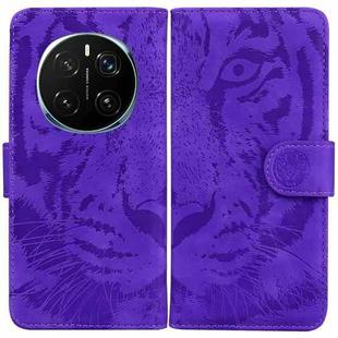 For Honor Magic7 Pro Tiger Embossing Pattern Flip Leather Phone Case(Purple)