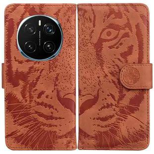 For Honor Magic7 Pro Tiger Embossing Pattern Flip Leather Phone Case(Brown)