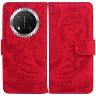 For Honor X9c Tiger Embossing Pattern Flip Leather Phone Case(Red)