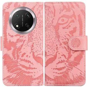 For Honor X9c Tiger Embossing Pattern Flip Leather Phone Case(Pink)