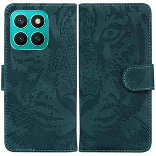 For Honor X8c 4G Tiger Embossing Pattern Flip Leather Phone Case(Green)