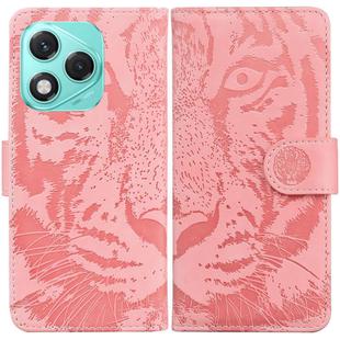 For Honor 400 Lite Tiger Embossing Pattern Flip Leather Phone Case(Pink)