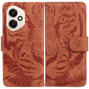 For Honor 400 Global 156.5mm Tiger Embossing Pattern Flip Leather Phone Case(Brown)
