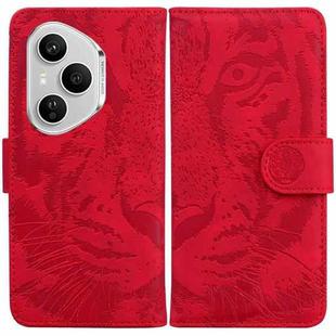For Honor 400 Pro Global 160.8mm Tiger Embossing Pattern Flip Leather Phone Case(Red)