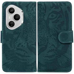 For Honor 400 Pro Global 160.8mm Tiger Embossing Pattern Flip Leather Phone Case(Green)