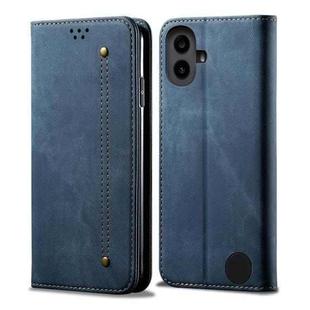 For Nothing CMF Phone 1 Denim Texture Casual Style Flip Leather Case(Blue)