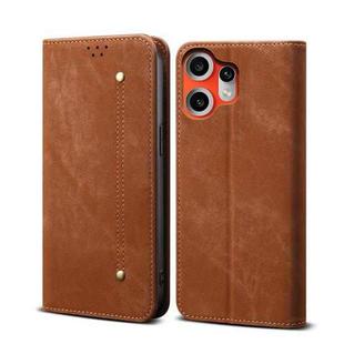 For Nothing CMF Phone 2 Pro Denim Texture Casual Style Flip Leather Case(Brown)